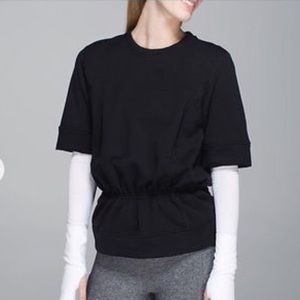 LuluLemon Peplum Popover Navy Top